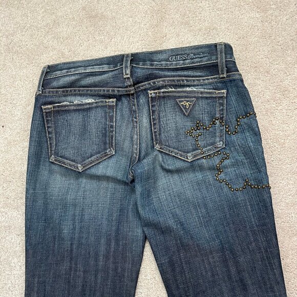 Vintage Guess Studded Premium Low-Rise Flare Jeans — Size 26 - Picture 6 of 6